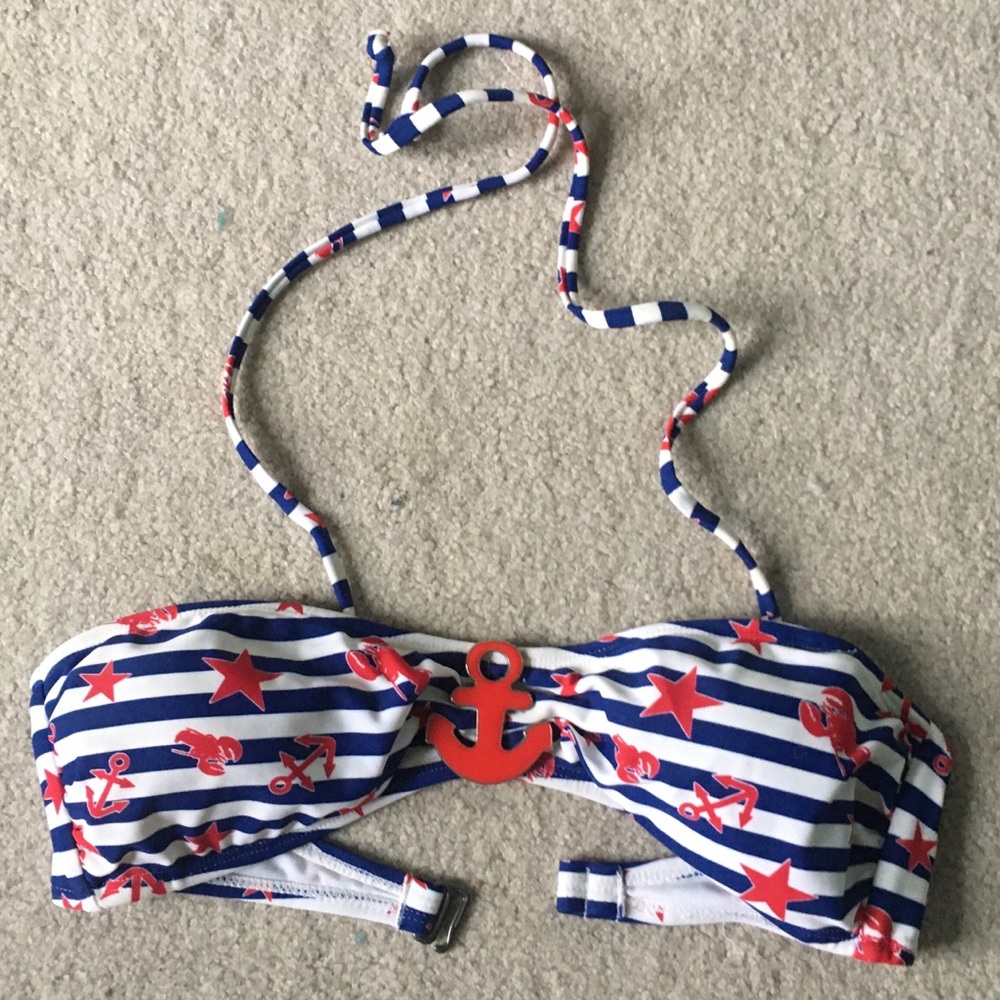 Strapless anchor bikini top